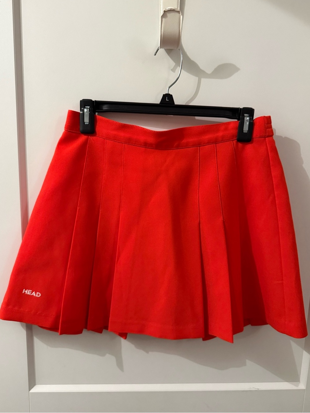 HEAD Vintage Sportswear Bright Red-Orange Pleated Tennis Skirt